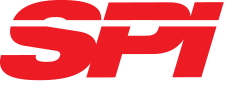 Red and white logo for Surface Pumps, Inc.